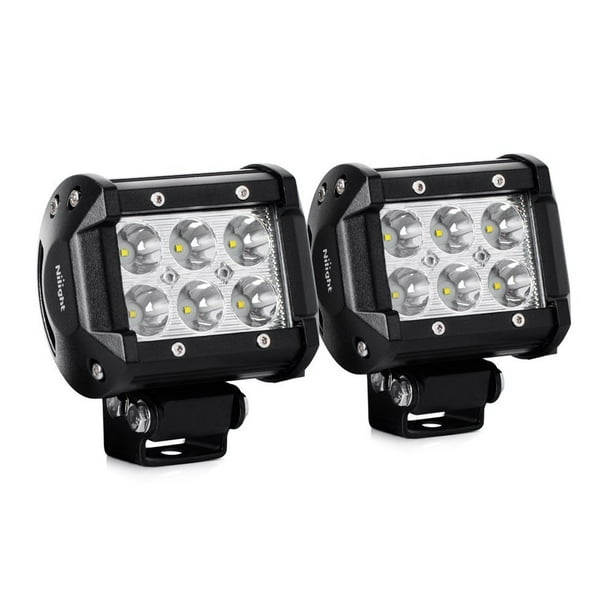 2x Adjustable Motorcycle 18W LED Driving Fog Spot Spotlight Lamp